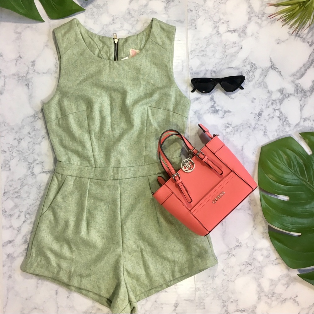 Green Wool Romper Resort